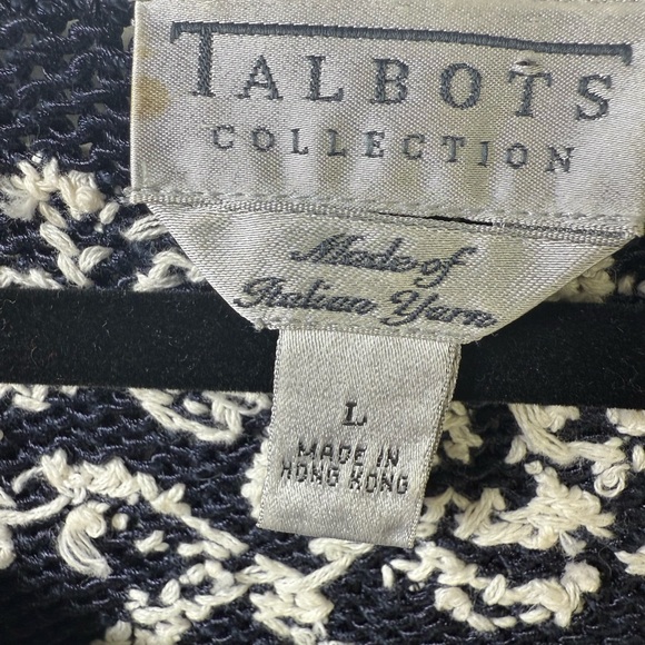 Talbots blue and Cream Floral Cardigan - Picture 6 of 6
